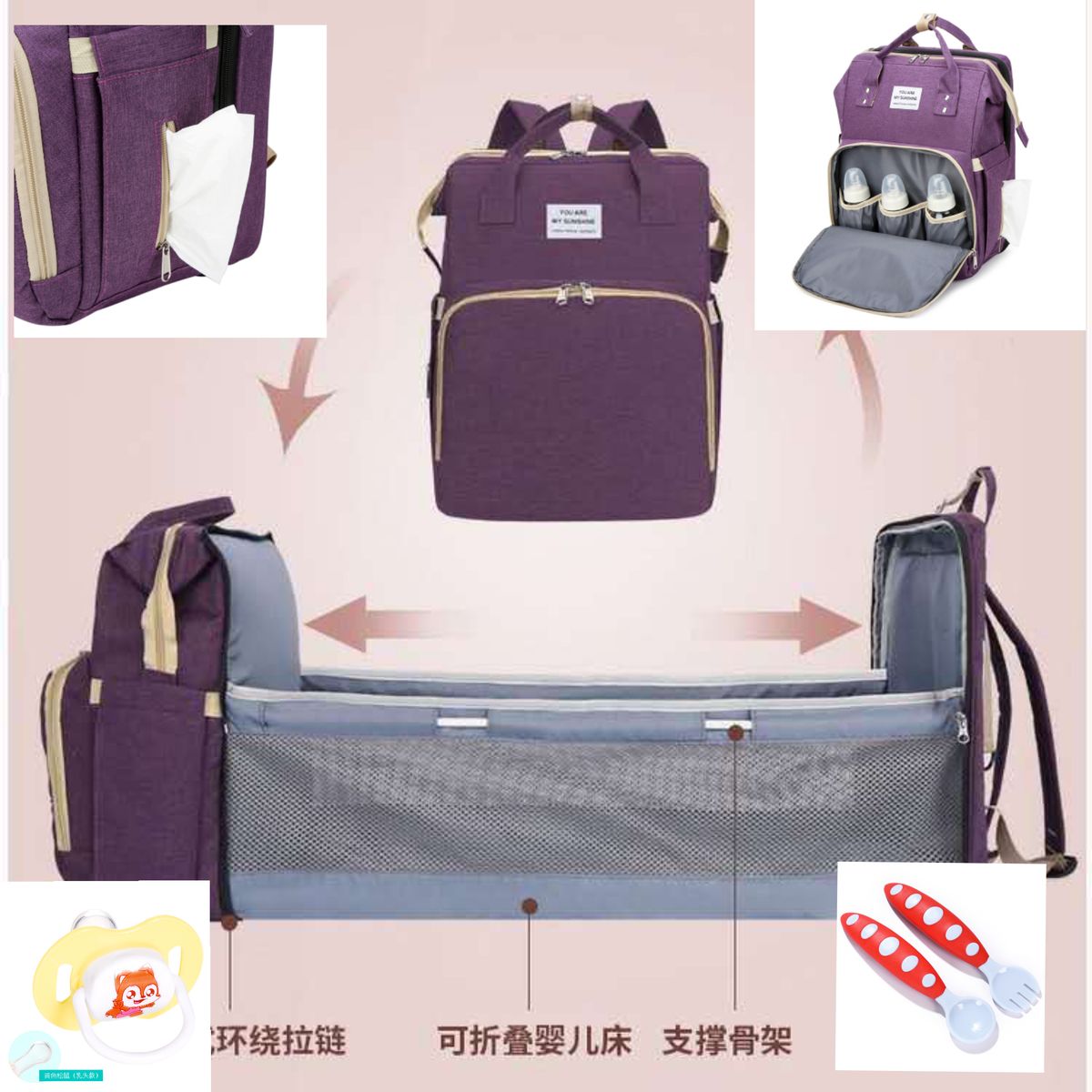 Multi-Function Baby Bed And Diaper Bag Backpack