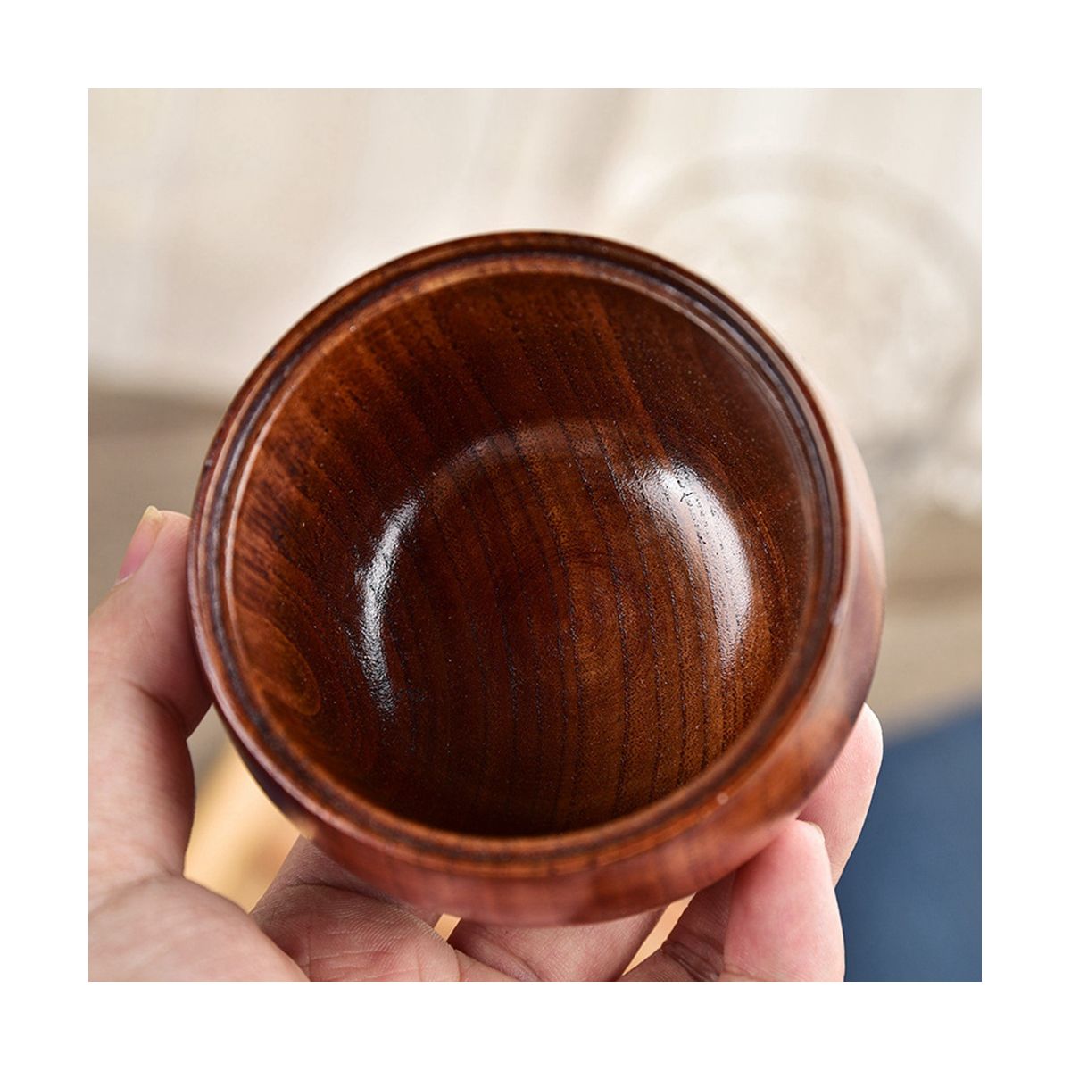 2 Pcs Wood Spice Jar with Wooden Lid and Spoon Nordic Concise Tool