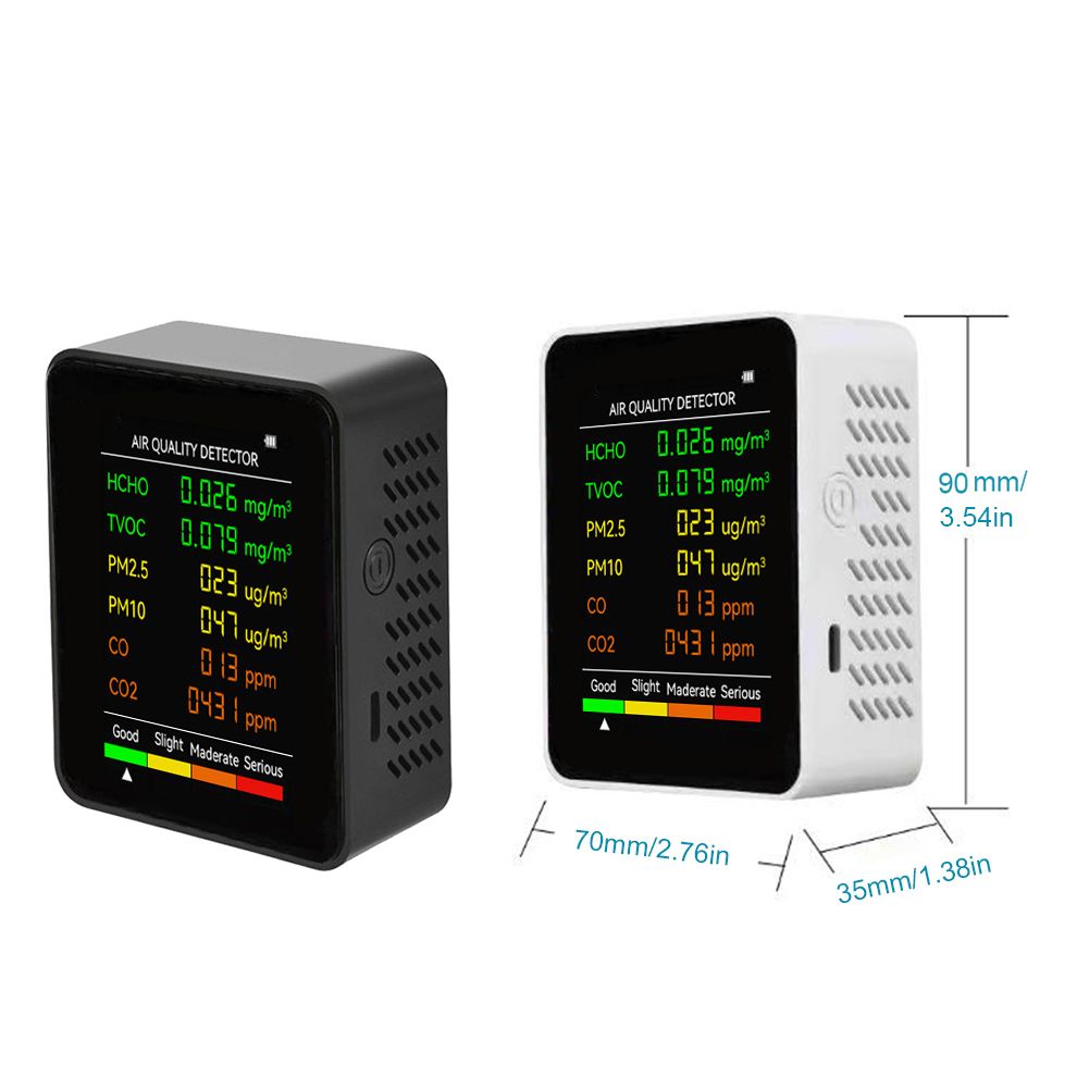 6 In 1 PM2.5 PM10 HCHO TVOC CO CO2 Multifunctional Air Quality Detector
