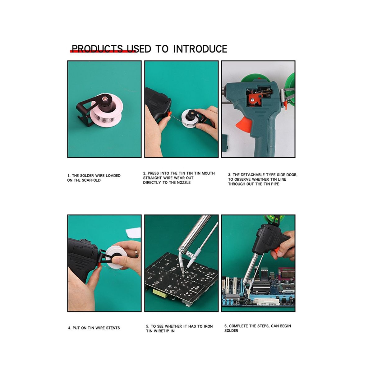 Electric Soldering Iron 60W Hand-Held External Heating Automatically Send Tin Welding Repair Tools US Plug