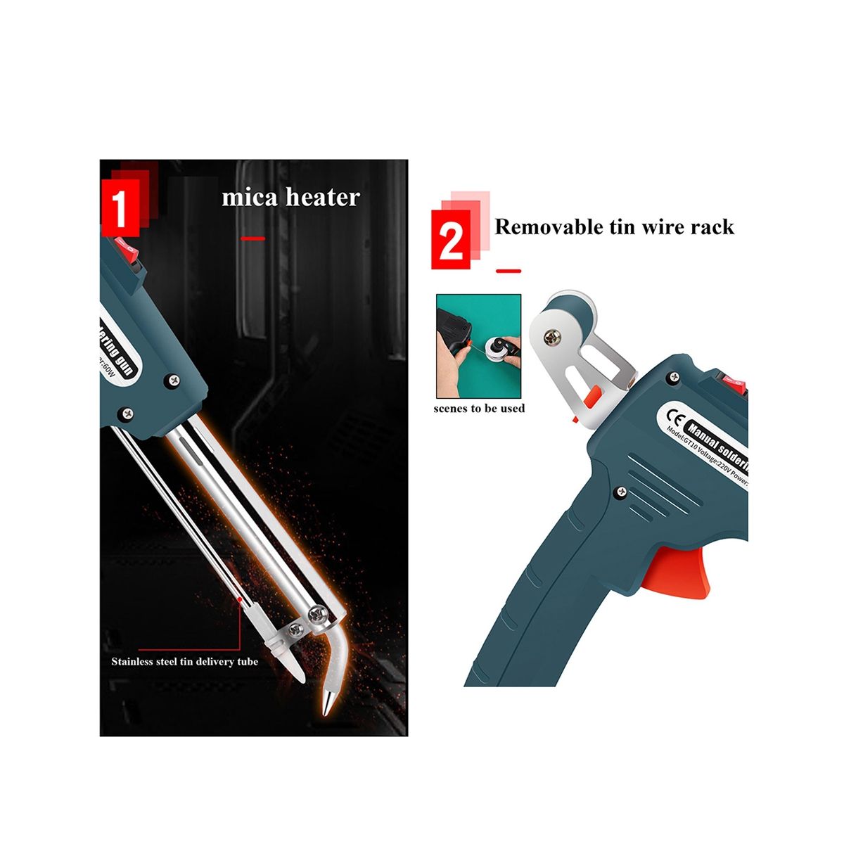 Electric Soldering Iron 60W Hand-Held External Heating Automatically Send Tin Welding Repair Tools US Plug