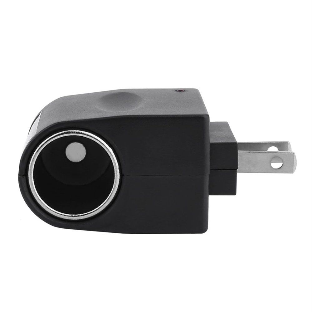 AC 90-240V To 12V DC Car Cigarette Lighter Socket Charger Adapter US Plug Black