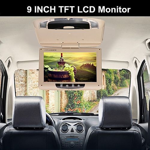 9'' Screen Flip Down Roof Mount Monitor Overhead TFT LCD Car DVD HDMI Player 12V