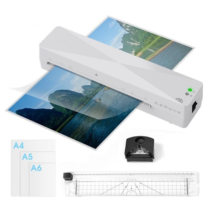 A4 Hot Press Automatic Plastic Sealing Machine+Paper Cutter+