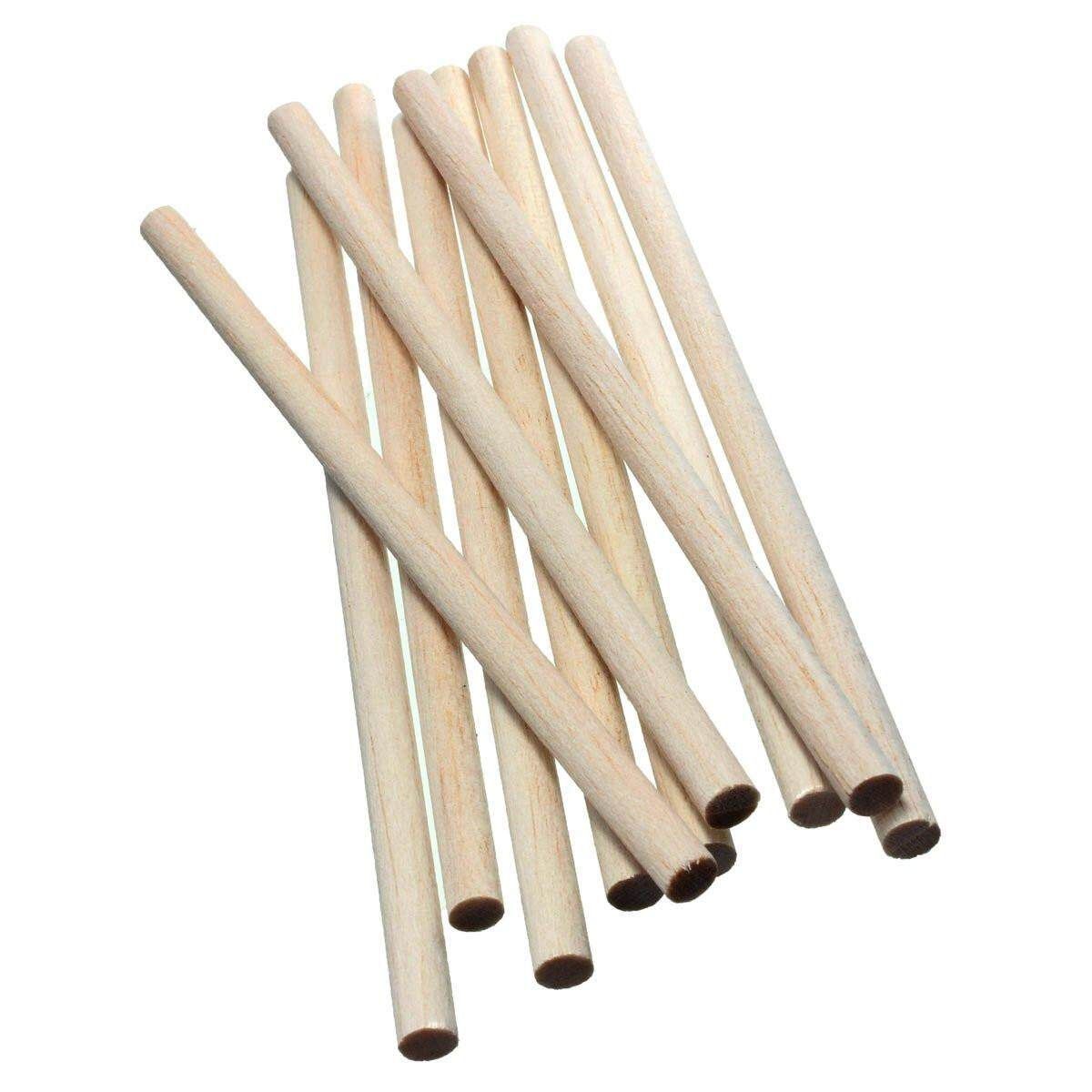 10Pcs 8" Round Wooden Stick Dowel Sweet Tree Making Trunk Pole Hobby Craft