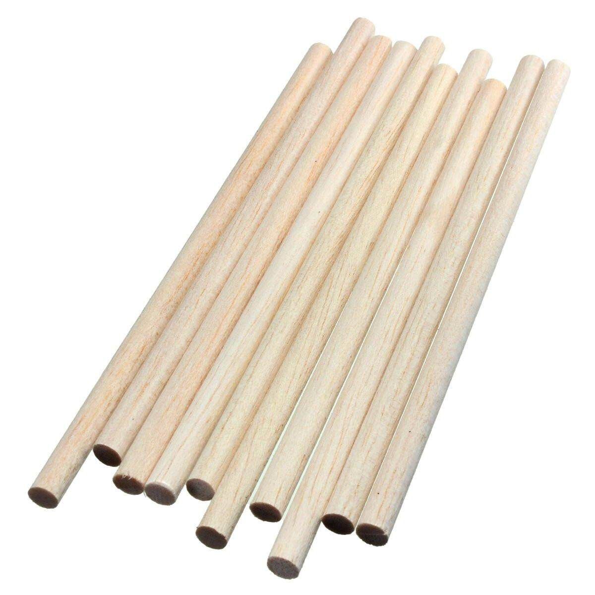 10Pcs 8" Round Wooden Stick Dowel Sweet Tree Making Trunk Pole Hobby Craft