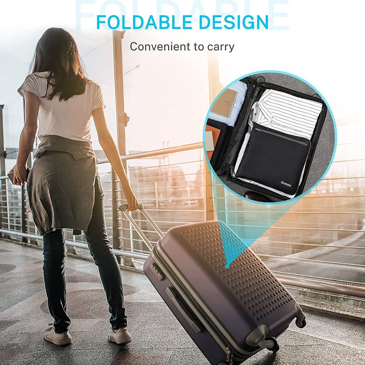 Gonex 100L 150L Large Foldable Travel Duffle Bag With Shoes