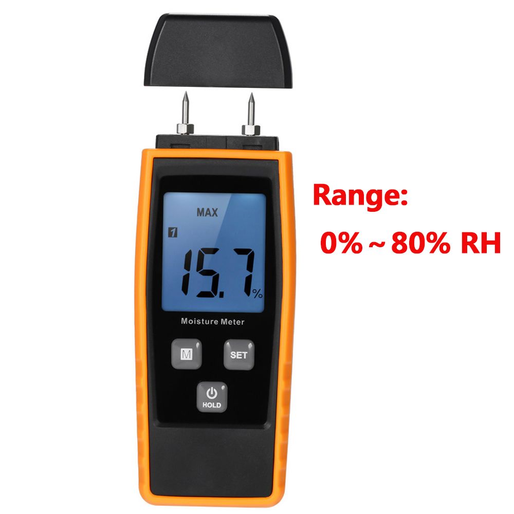 Wood Moisture Meter LCD Digital Damp Moisture Tester With Green Backlight Water Leak Moisture Detector For Wood Wall Paper Floor-Type3