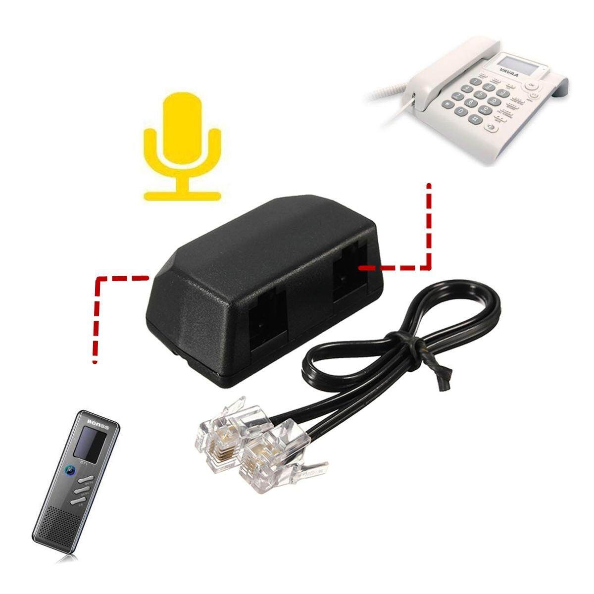 5pcs Black 3.5mm Dictaphone Telephone Recording Adapter For Digital Voice Recorder