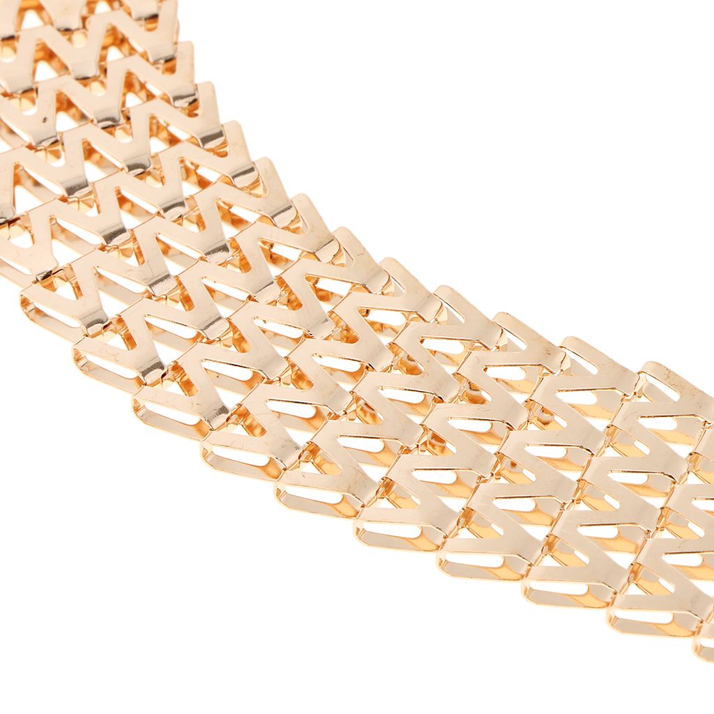 Women   Ladies   Stylish   Wave   Golden   Waist   Belt   Modern