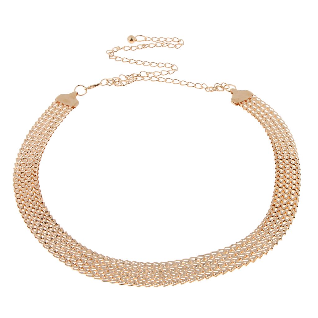 Women   Ladies   Stylish   Wave   Golden   Waist   Belt   Modern