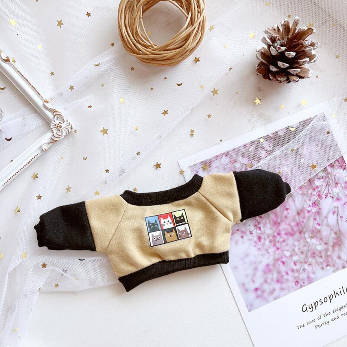 Doll Top Shirt Cotton Stuffed Idol Dolls Printed Sweatshirt Clothing Coffee