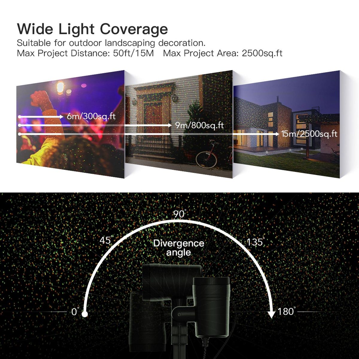Christmas Projector Light Star Projector Light Sensor 10 Modes IP65 Waterproof Party and Garden Decoration