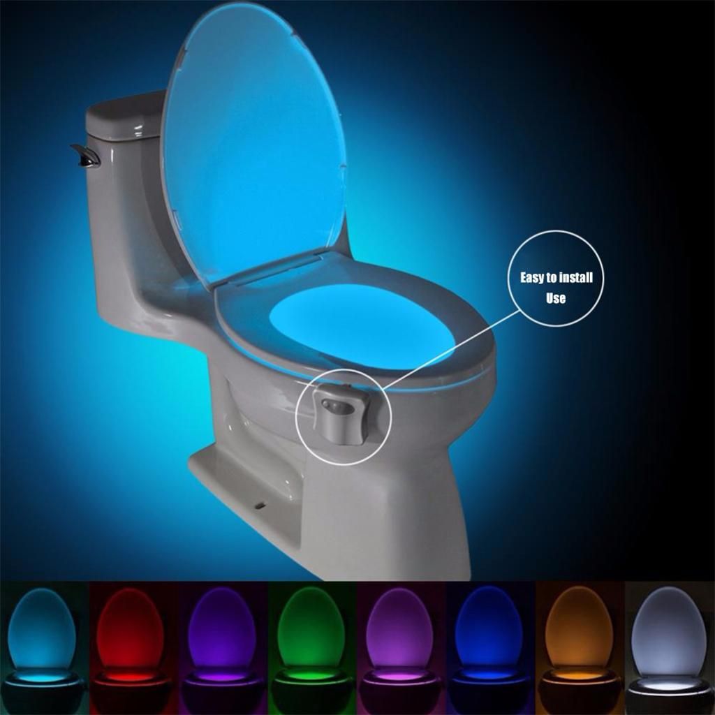 Motion Activated LED Night Light Toilet Seat 8 Colors
