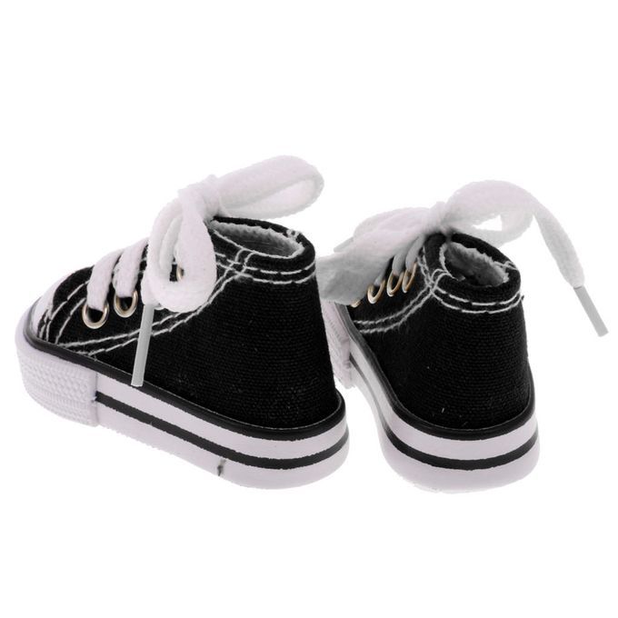 2 Pair BlackBlue High Top Canvas Shoes Sneaker For 14 BJD DOD