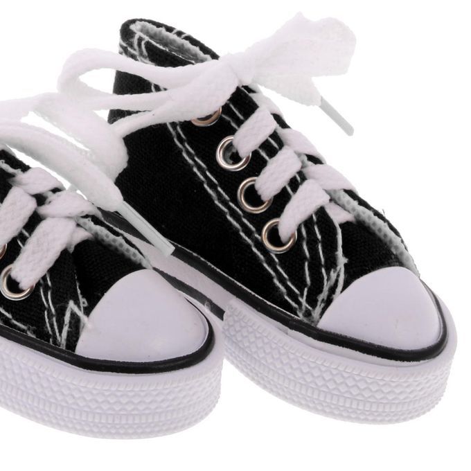 2 Pair BlackBlue High Top Canvas Shoes Sneaker For 14 BJD DOD