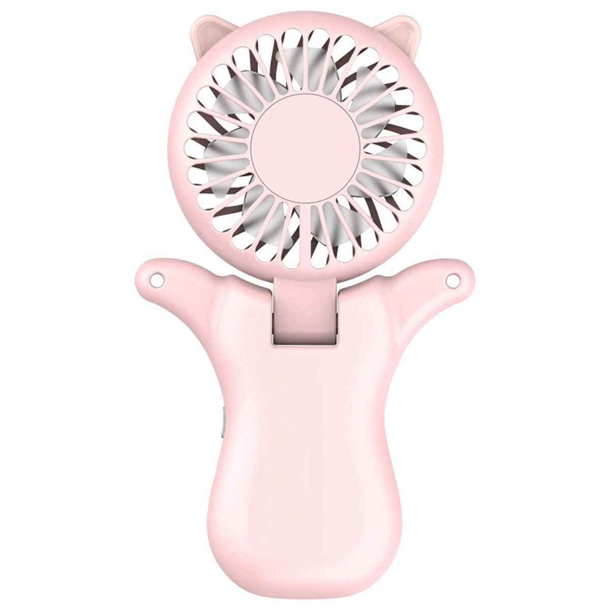 Protable Handheld Folding Fan Noise Reduction 7 Blades For Child Pink