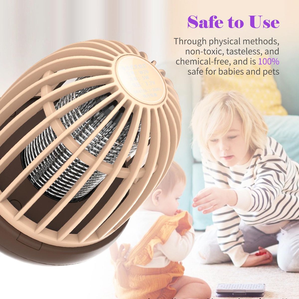 Mosquito Killer Waterproof USB Hanging Bug Zapper Portable Camping Trap Lamp Non-Toxic Electric Mosquito Lamp Insect Mosquito Attracts Fruit Flies for Home Bedroom Outdoor