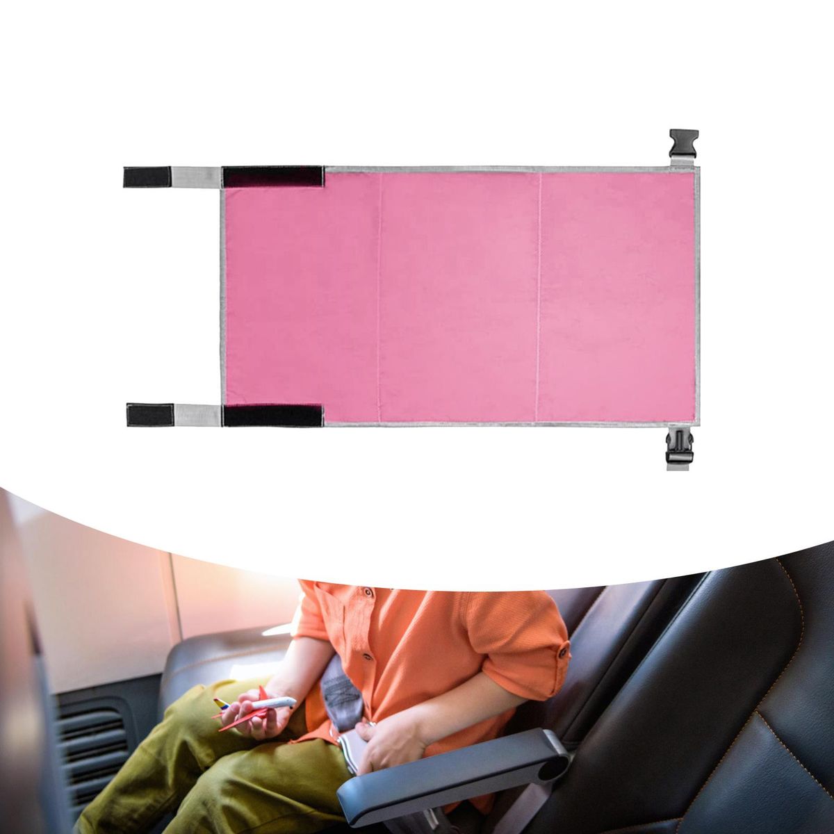 Airplane Seat Extender Seat  Rest Adjustable Pink