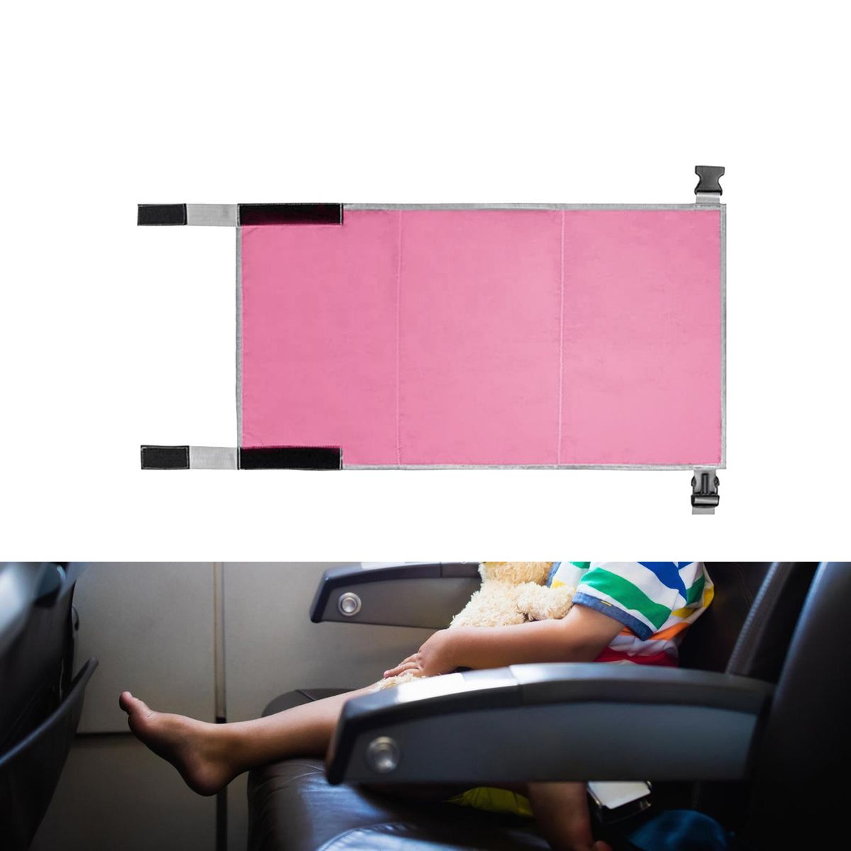 Airplane Seat Extender Seat  Rest Adjustable Pink