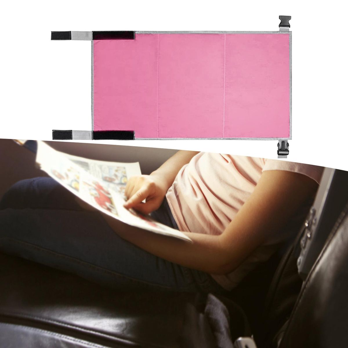 Airplane Seat Extender Seat  Rest Adjustable Pink