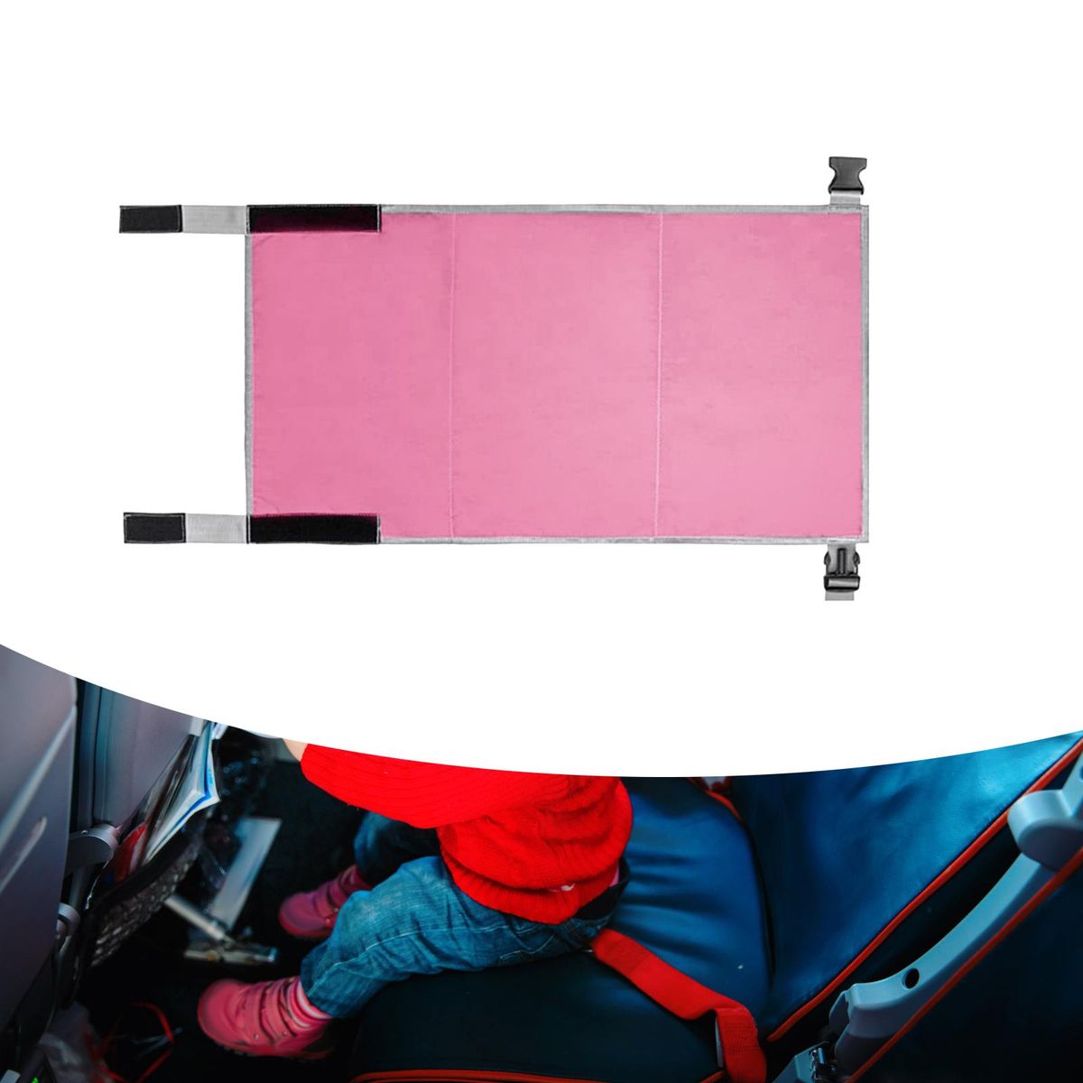 Airplane Seat Extender Seat  Rest Adjustable Pink