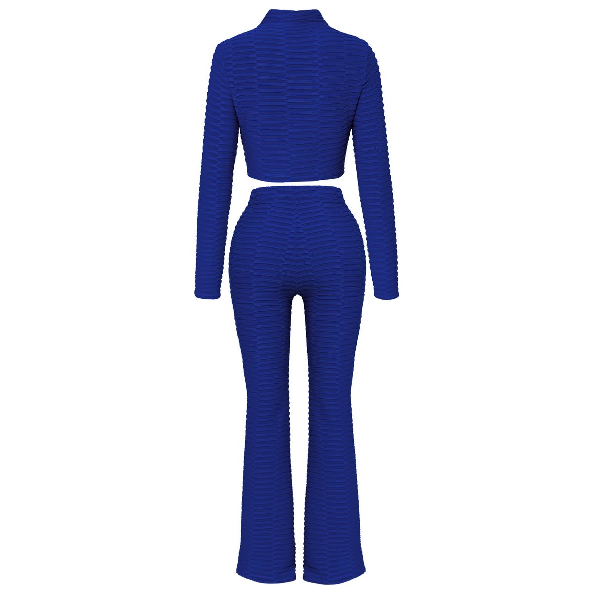 Casual Suit Short Top Slim Flare Pants ROYAL BLUE