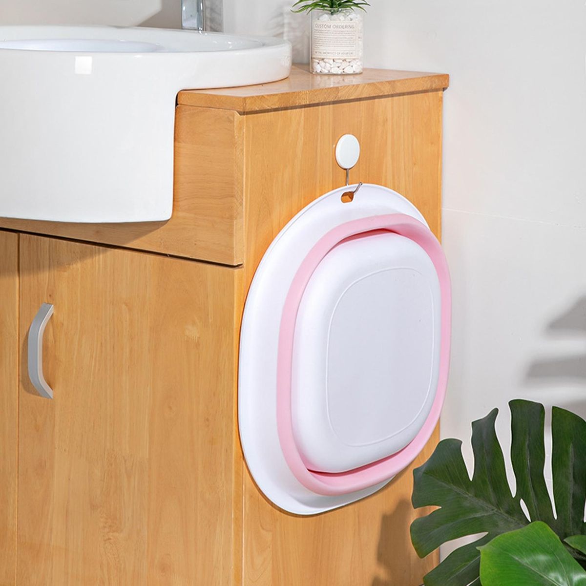 Foldable Pool Foot Bath Basin Versatile Outdoor Basin for Fishing More Pink