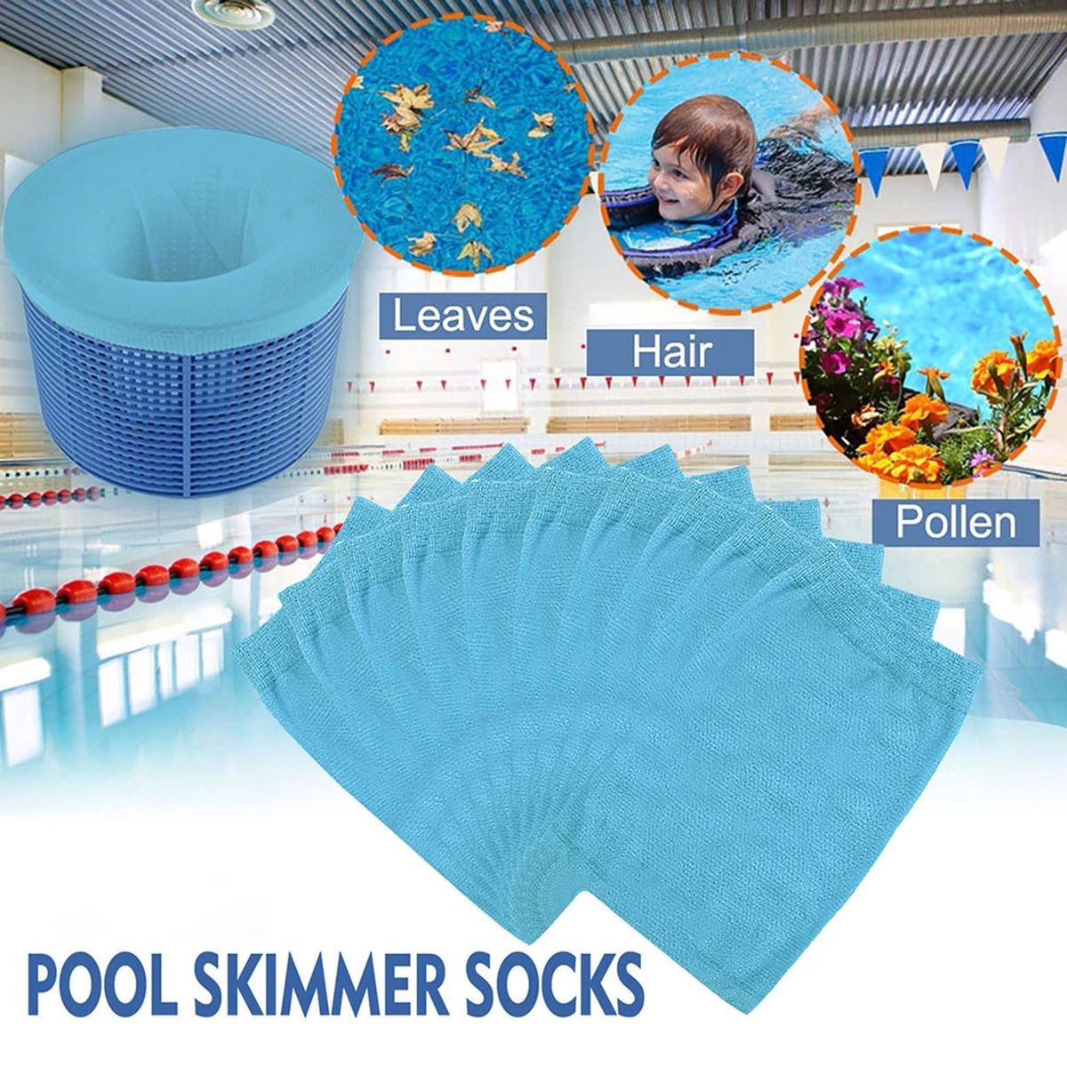 10Pcs Separator Filter Bags Nylon Mesh Swimming Blue