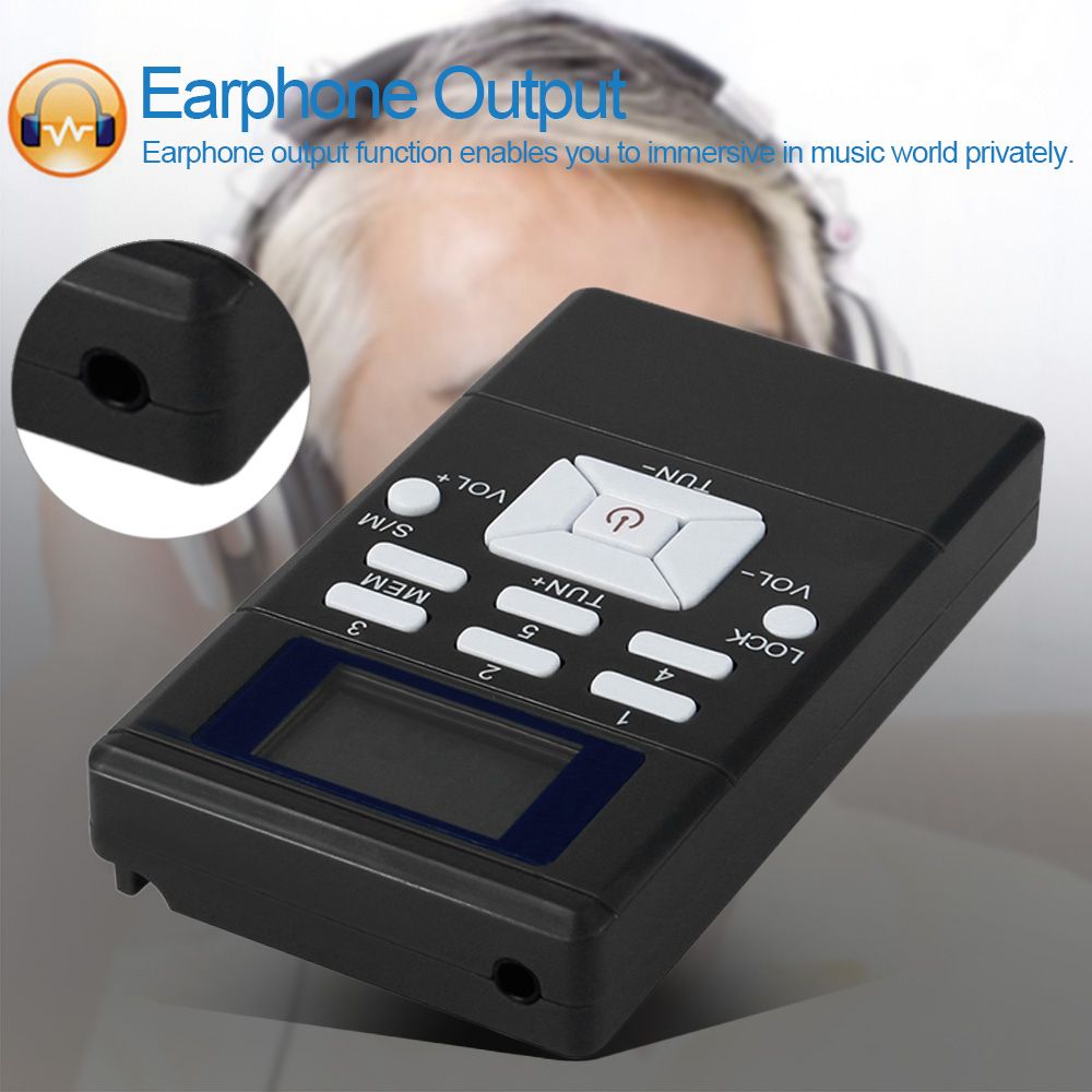 Mini Portable DSP Stereo FM Radio Digital Clock Receiver
