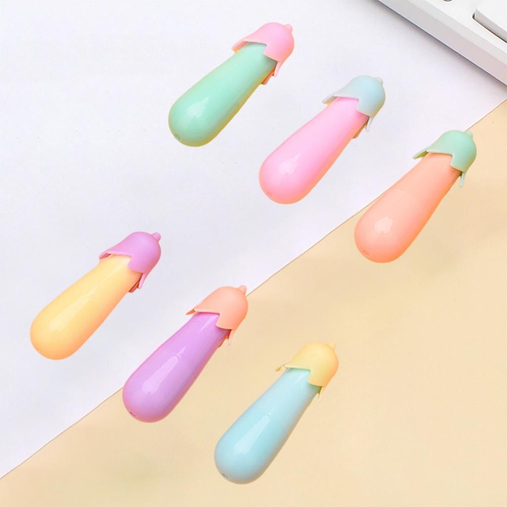 6 Pcs Cartoon Mini Highlighters Pens Set Marker Graffi Color Pens E