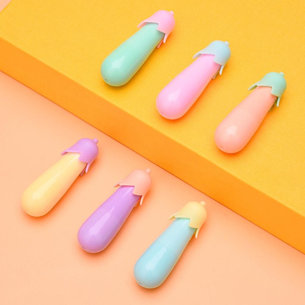 6 Pcs Cartoon Mini Highlighters Pens Set Marker Graffi Color Pens E