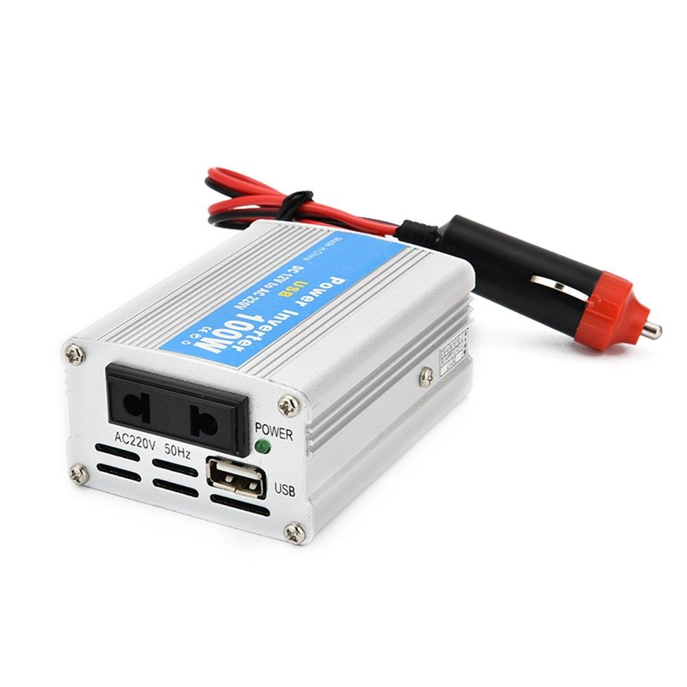Portable Car Power Inverter 100W DC 12V To AC 220V Charger