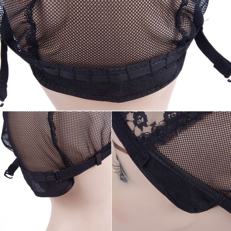 3 PCS Elastic Hair Net Cap Lace Mesh Bottom Cover