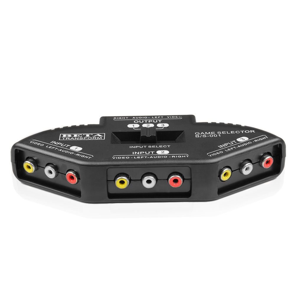 3-Way Audio Video AV RCA Switch Splitter