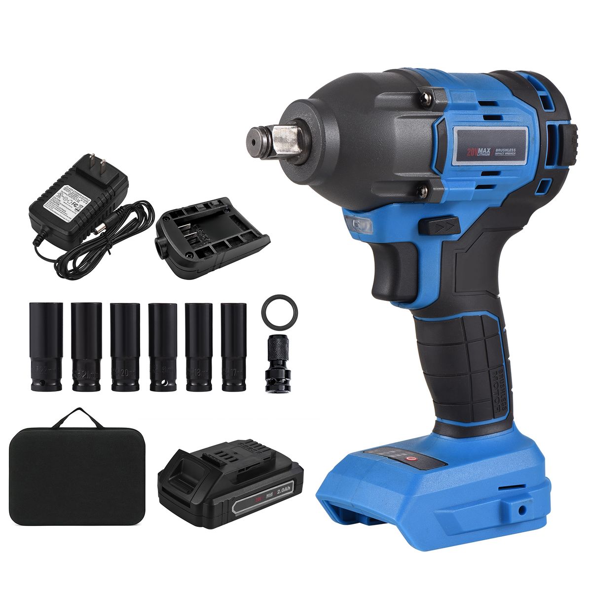 20V Cordless Brushless Impact Wrench With 1/2in Chuck