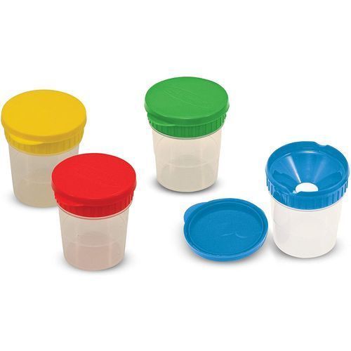 Spill-Proof Paint Cups - 4cups, Airtight Seal, Snap Lids
