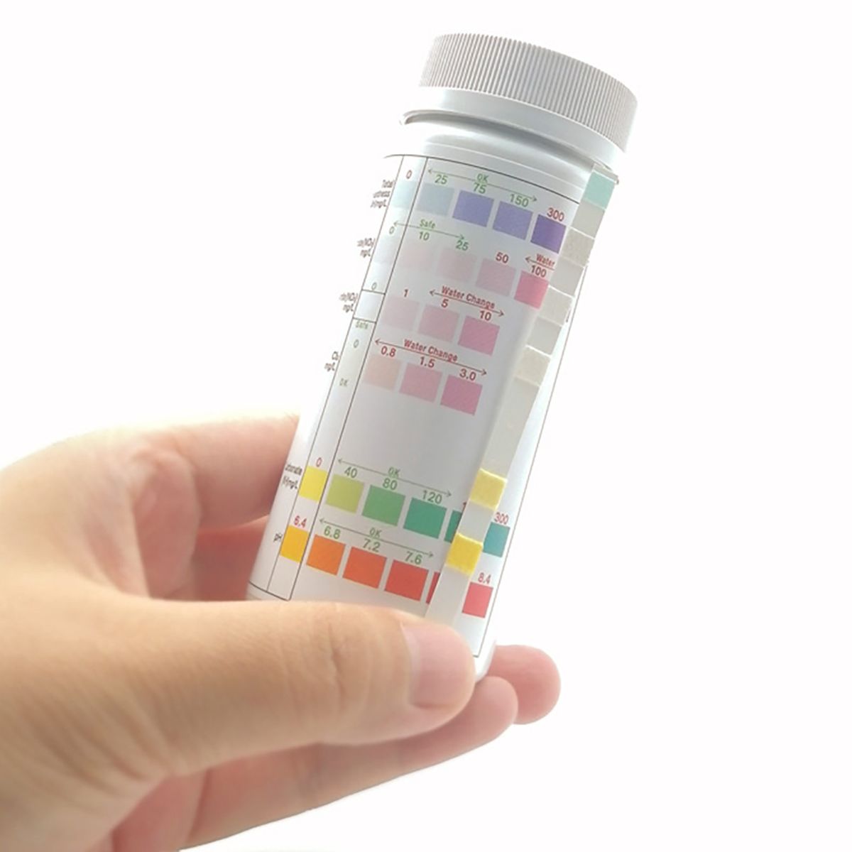 100pcs 6-in-1 Water Quality Test Strips Kit PH Nitrate Nitrite Chlorine General Hardness For Pool Pond Aquarium Tap Fish Tank