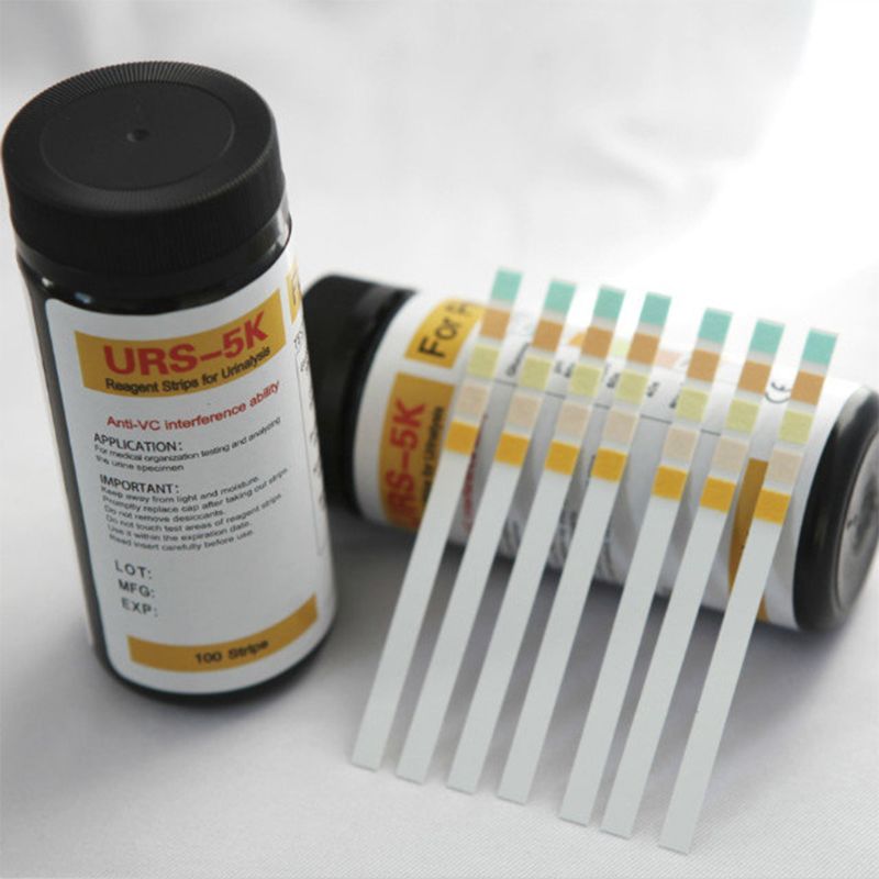 100Pcs URS-5K Glucose PH Protein Ketone Blood Urine Test Strip Reagent Strip For Urinalysis With Anti-VC Interference Ability