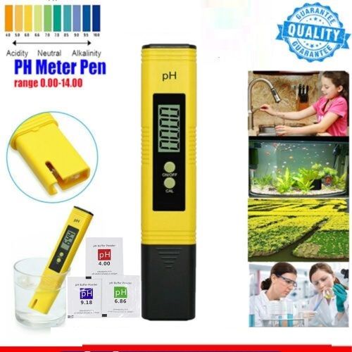 Portable Digital ATC PH Meter 0.00~14.00 Water Fish Tank Monitor Water Quality Liquid  LCD Glass Electrode