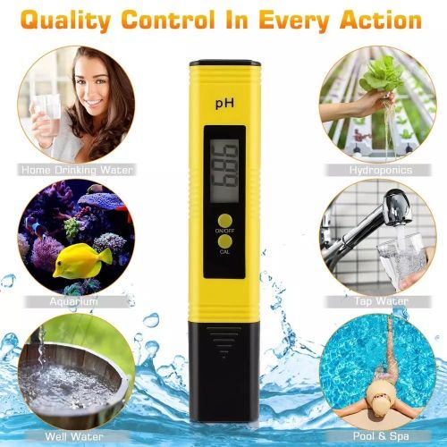 Portable Digital ATC PH Meter 0.00~14.00 Water Fish Tank Monitor Water Quality Liquid  LCD Glass Electrode