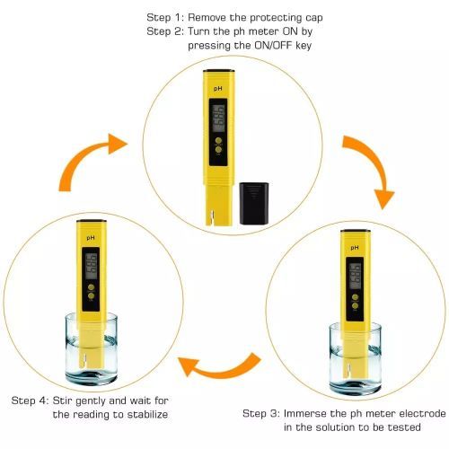 Portable Digital ATC PH Meter 0.00~14.00 Water Fish Tank Monitor Water Quality Liquid  LCD Glass Electrode