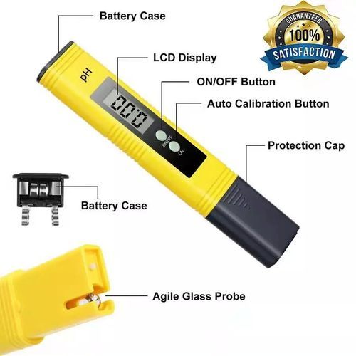 Portable Digital ATC PH Meter 0.00~14.00 Water Fish Tank Monitor Water Quality Liquid  LCD Glass Electrode