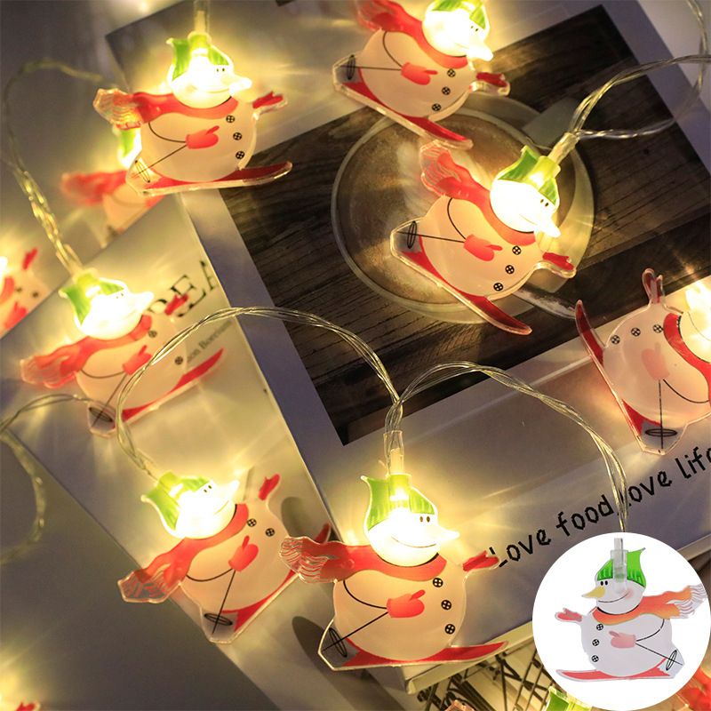 Christmas Light String Sleigh And Snowman Light