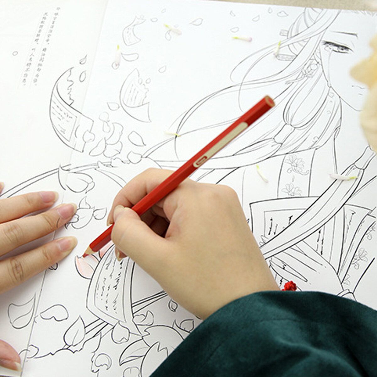 50 Pages Vintage Coloring Books For Adults Girls Women Fashion Art Colors Stress-without Pen