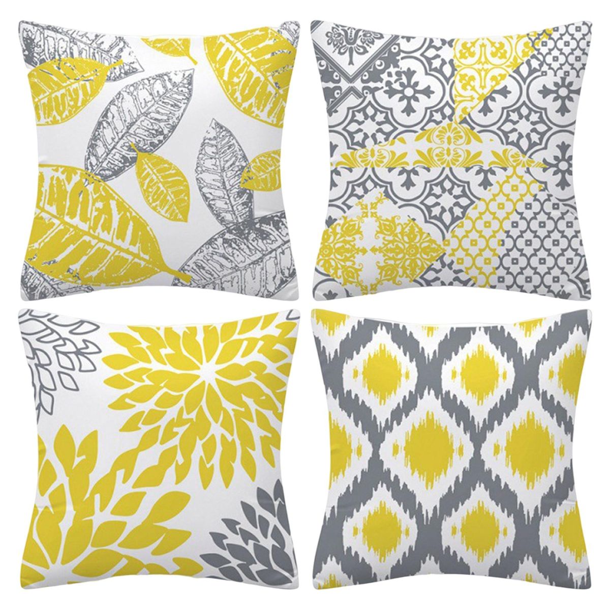 4PcsSet Cushion Covers Geometry Design Throw Pillowcases Yellow