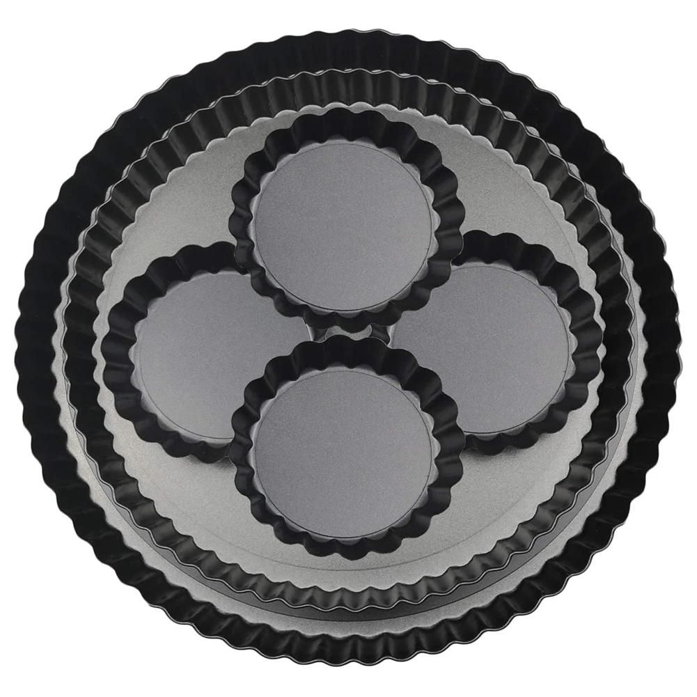Mini Tart Pans with Removable Bottom Pan, Carbon Steel, for