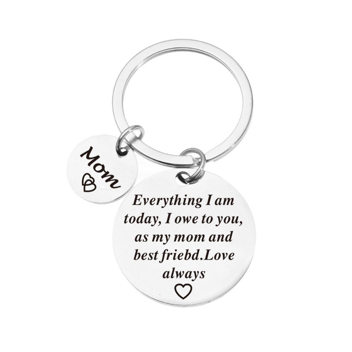 Mom Birthday Gifts Keychain-As My Mom and Best Friend,Love Always