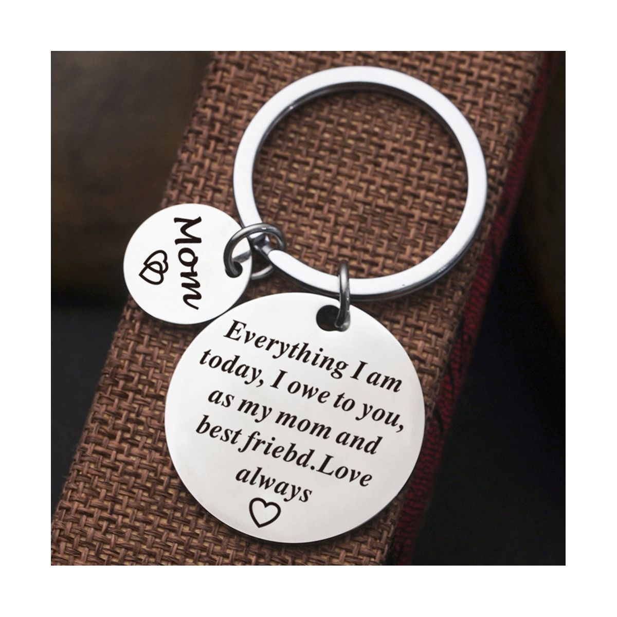 Mom Birthday Gifts Keychain-As My Mom and Best Friend,Love Always