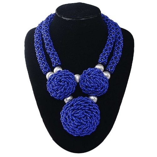 Allure Beaded Necklace - Blue